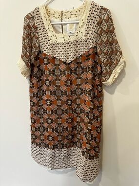 Anna Sui geo pattern silk dress